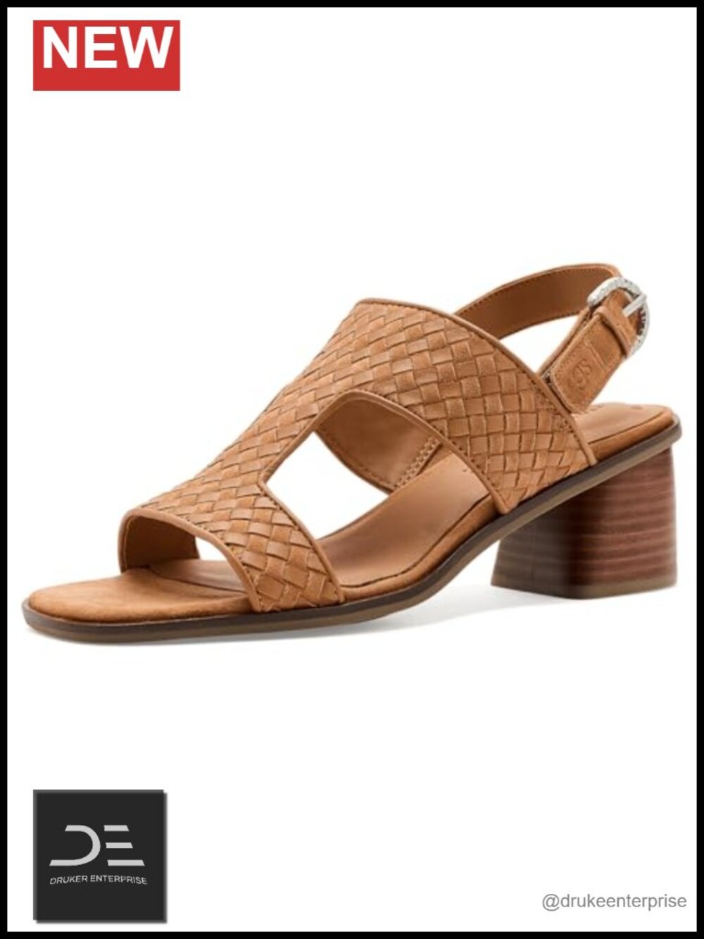 Genuine Leather Heeled Sandals 2" Block Heel Ankle Strap